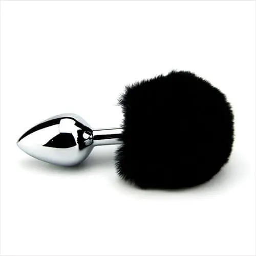 Furry Fantasy Black Bunny Tail Butt Anal Plug