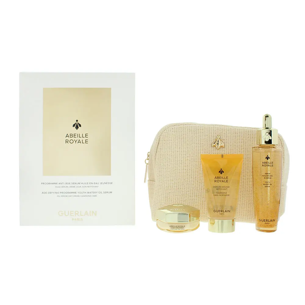 Guerlain Abeille Royale Gift Set Watery Oil Serum 50ml + Day Cream 15ml + Cleansing Mousse 40ml