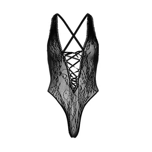 Leg Avenue One Size Floral Lace Thong Body - Image 4