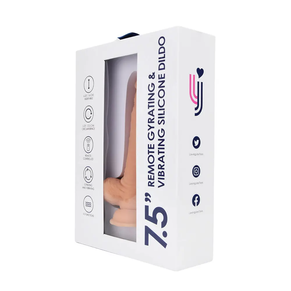 Loving Joy 7.5" Remote Thrusting & Vibrating Silicone Dildo - Image 4