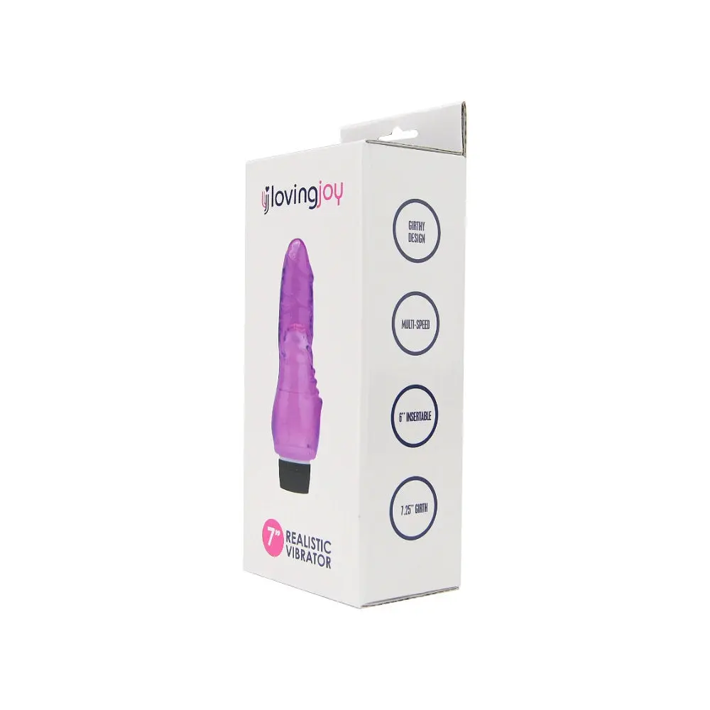 Loving Joy 7 inch Realistic Vibrator Purple - Image 8