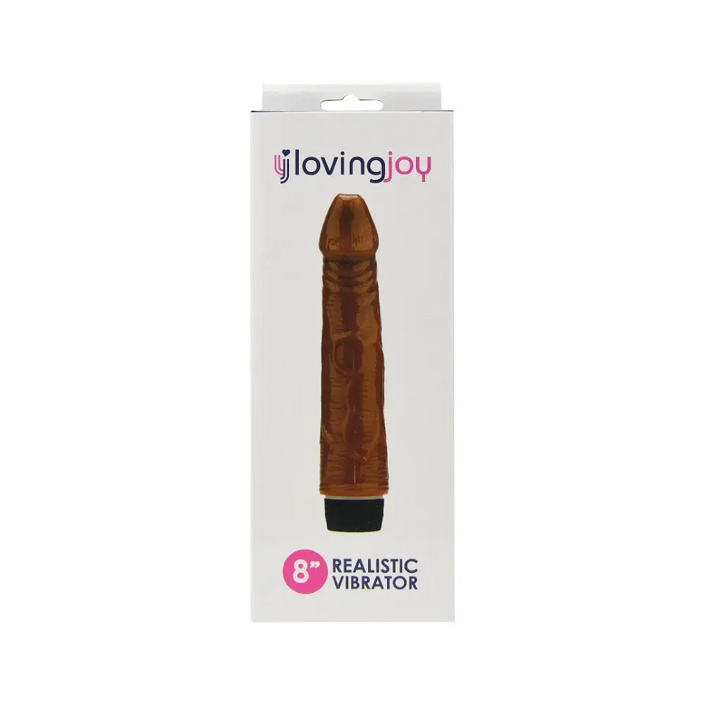 Loving Joy 8 inch Realistic Vibrator Brown - Image 6