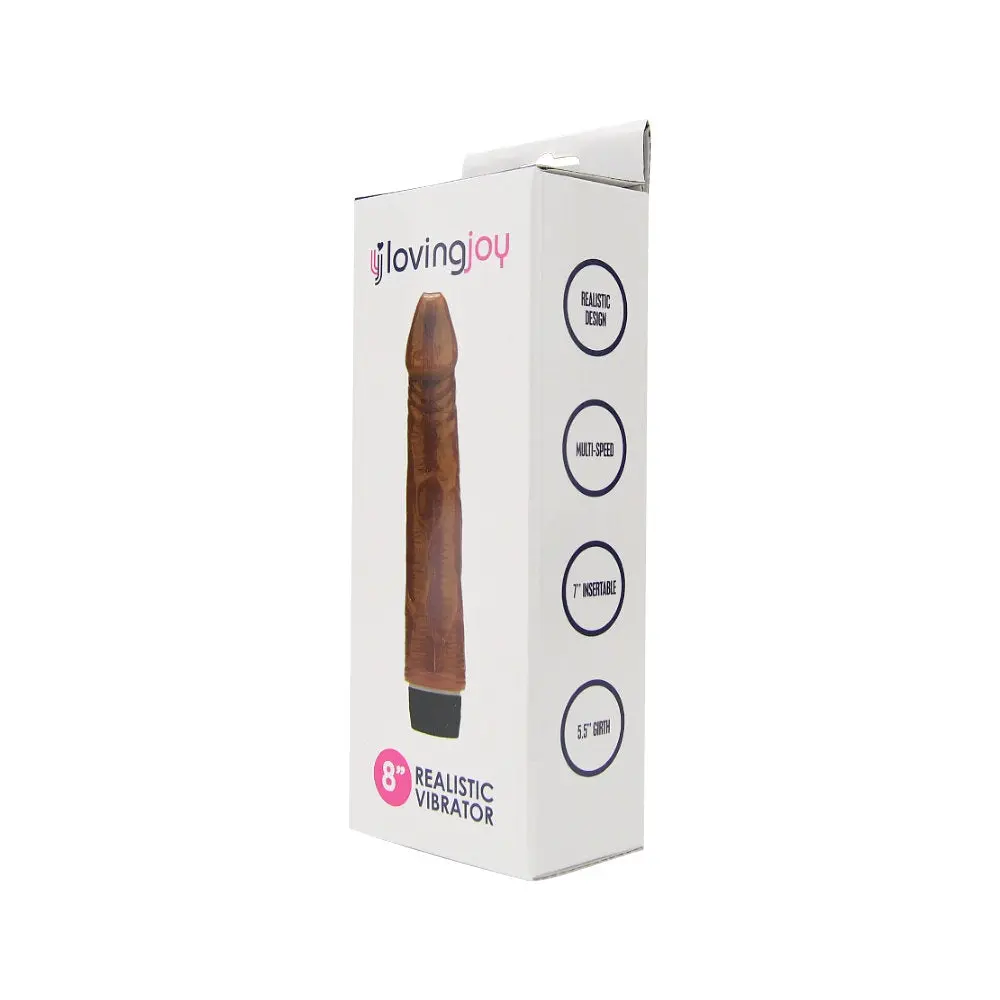 Loving Joy 8 inch Realistic Vibrator Brown - Image 7