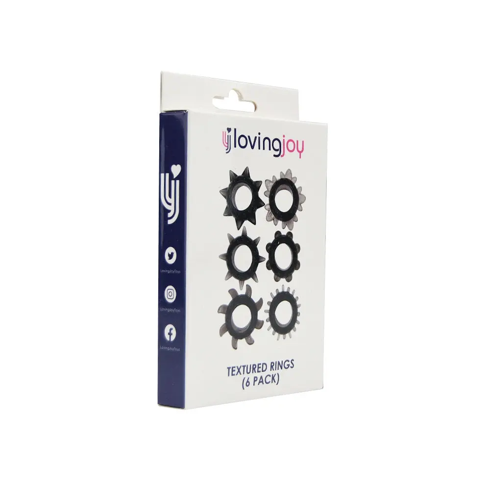 Loving Joy Textured Cock Ring Set (6 Pack) - Image 13