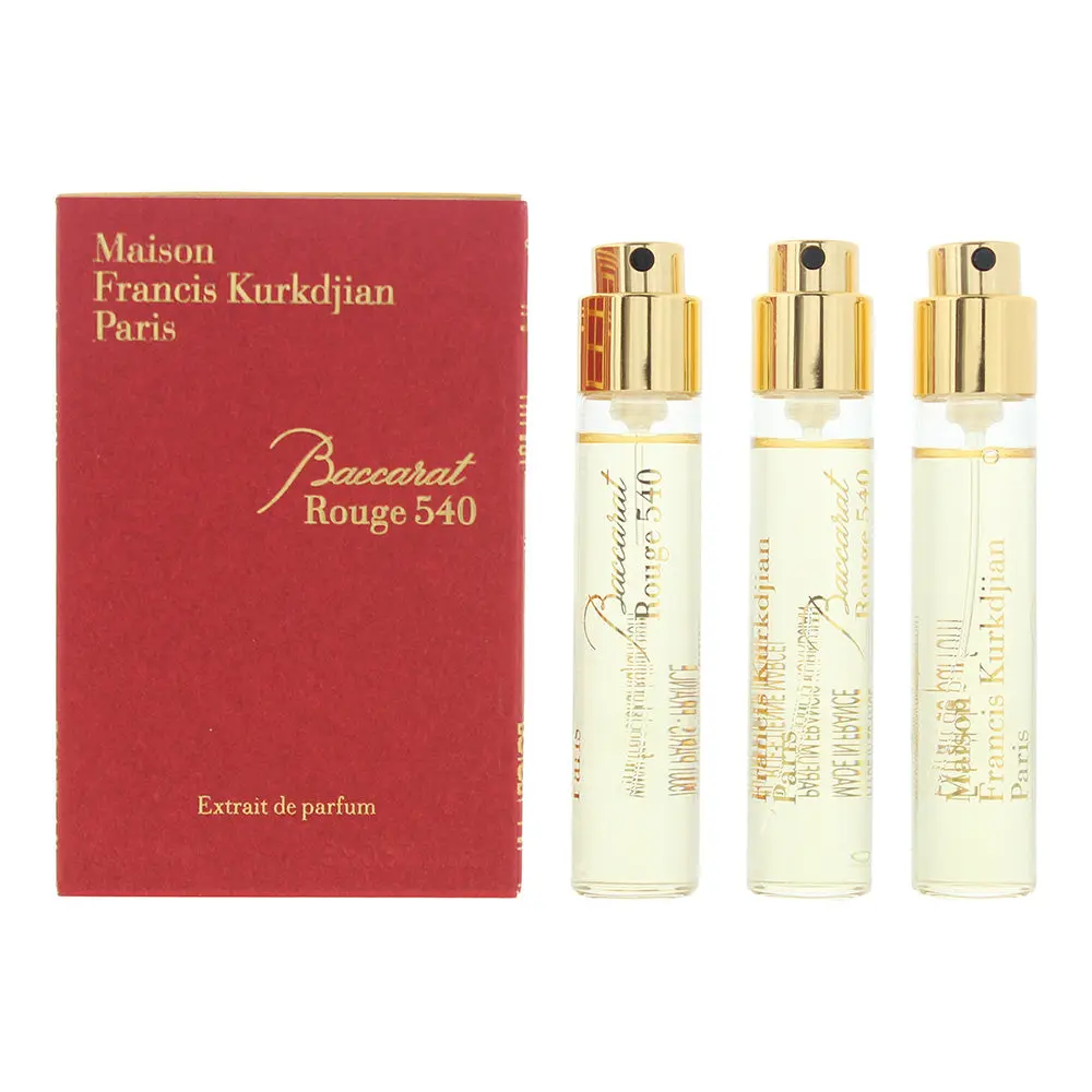Maison Francis Kurkdjian Baccarat Rouge 540 Travel Refills 3 Piece Gift Set: Extrait de Parfum 3 x 11ml