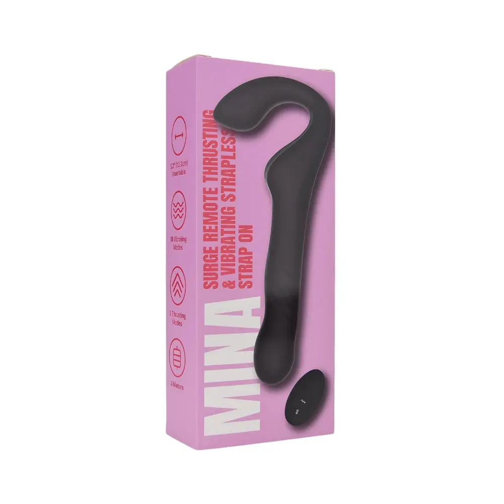 Mina Surge Remote Thrusting & Vibrating Strapless Strap On - Image 16