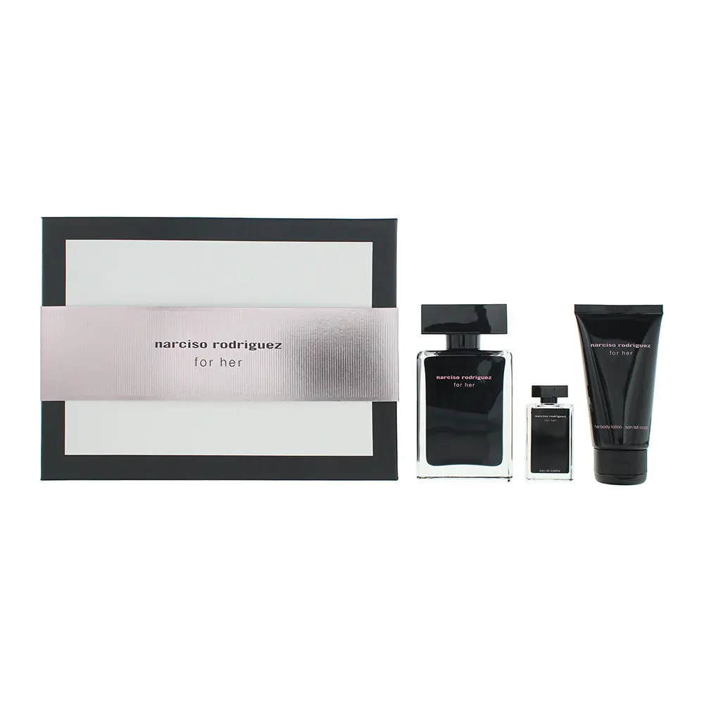 Narciso Rodriguez For Her 3 Piece Gift Set: Eau de Toilette 50ml - Eau de Toilette 7.5ml - Body Lotion 50ml