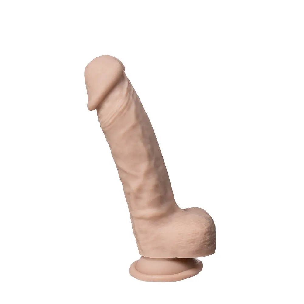 SILEXD 7 inch Real Skin Liquid Silicone Dildo with Suction Cup and Balls - Image 4