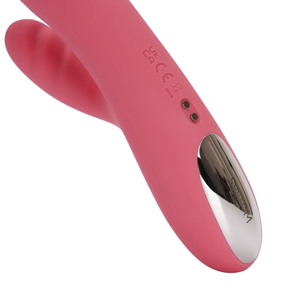 Svakom Avery Thrusting Vibrator with Clitoral Stimulator Pink - Image 6