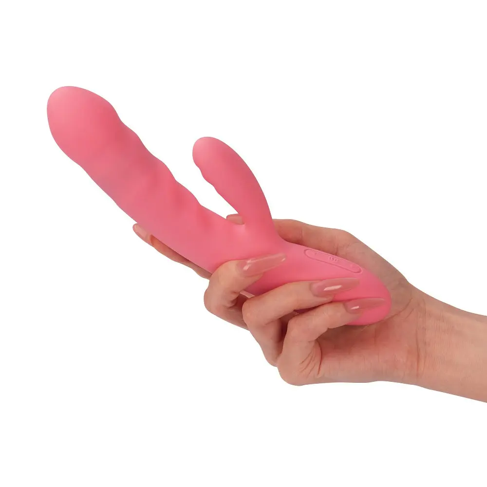 Svakom Avery Thrusting Vibrator with Clitoral Stimulator Pink - Image 8