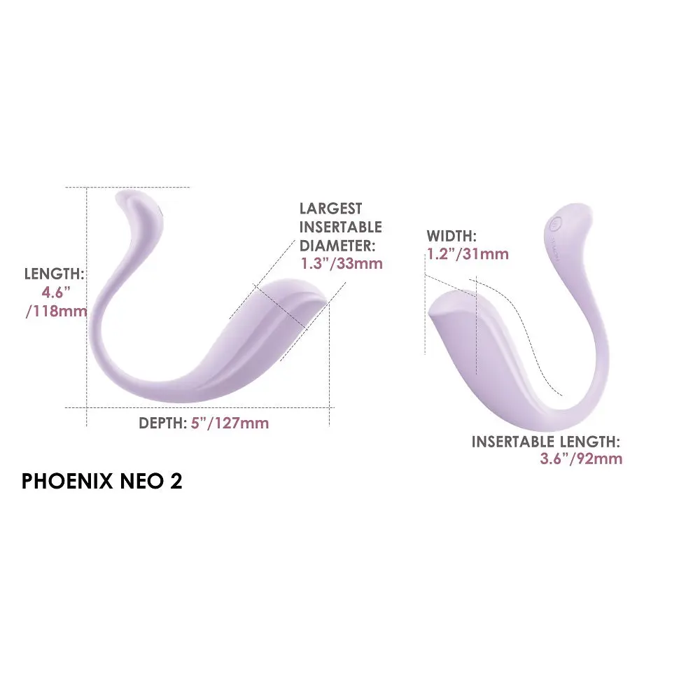 Svakom Phoenix Neo 2 Interactive App Controlled Vibrator Lilac - Image 10