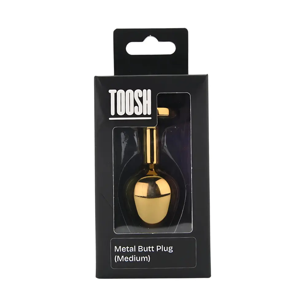 Toosh Gold Metal Butt Plug Medium Red Stone - Image 8