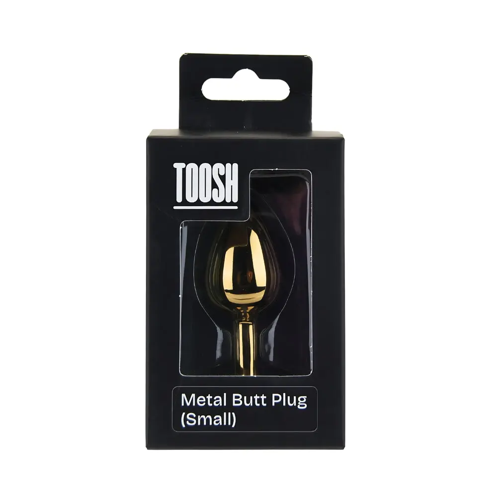 Toosh Gold Metal Butt Plug Small Red Stone - Image 6