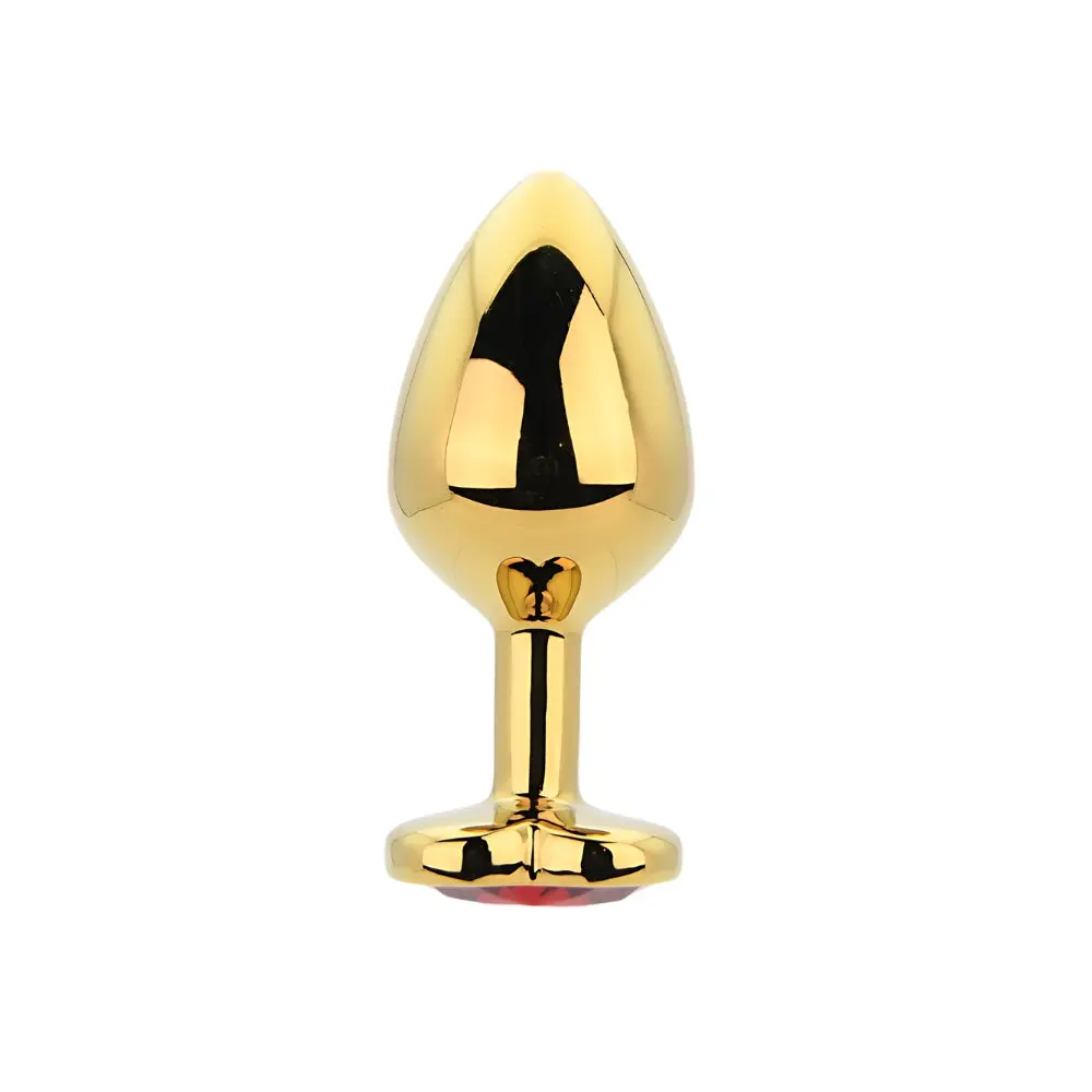 Toosh Heart Shaped Gold with Red Stone Medium - Image 2