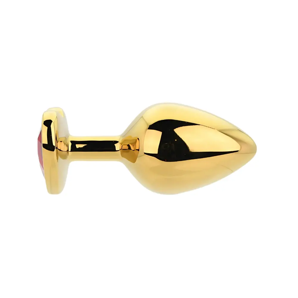 Toosh Heart Shaped Gold with Red Stone Medium - Image 3