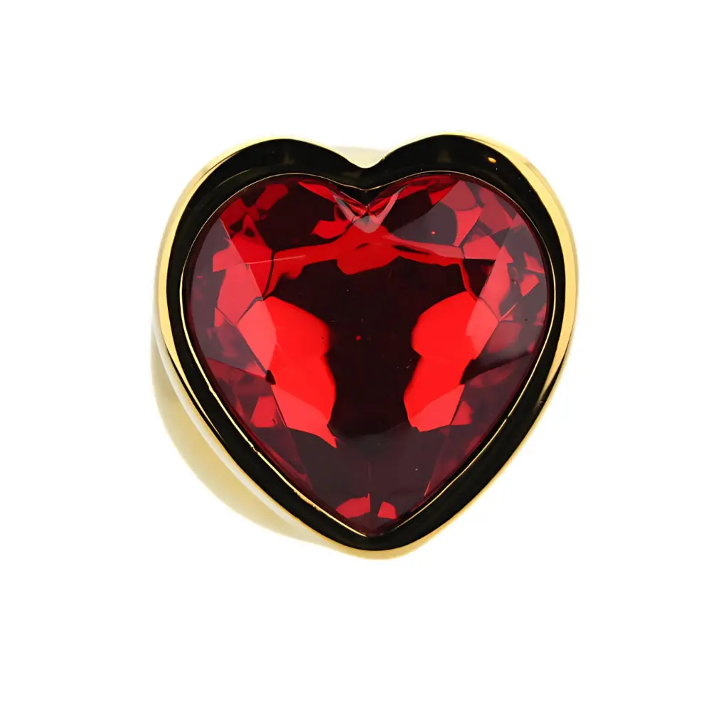 Toosh Heart Shaped Gold with Red Stone Medium - Image 5