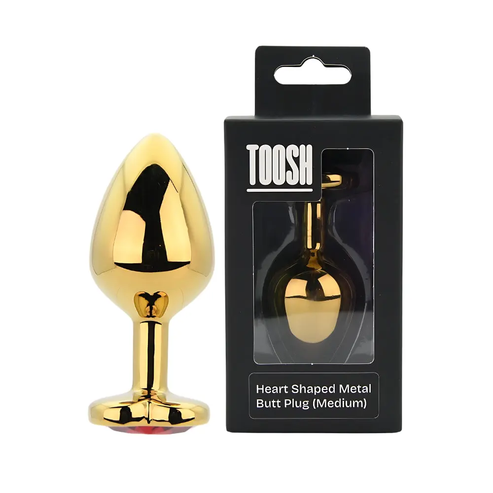 Toosh Heart Shaped Gold with Red Stone Medium - Image 9