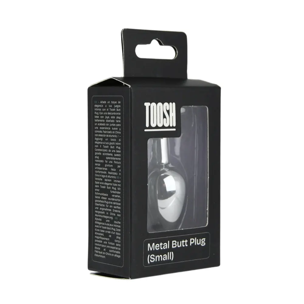 Toosh Heart Shaped Silver Butt Plug with Red Stone Small - Image 9
