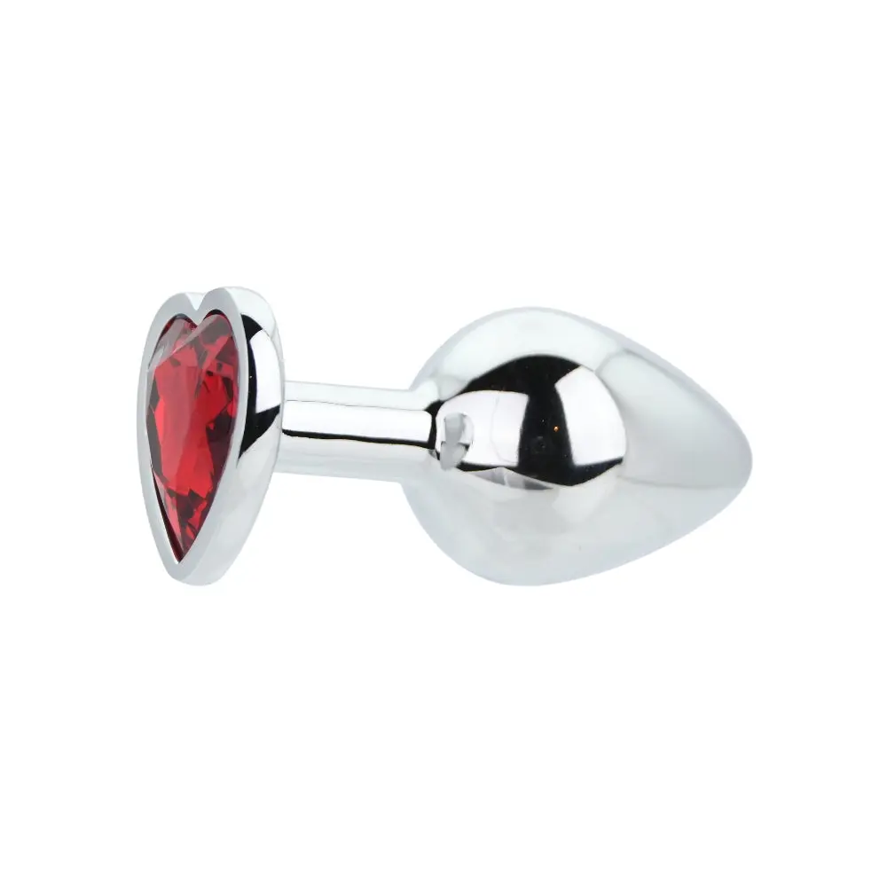 Toosh Heart Shaped Silver with Red Stone Medium - Image 4