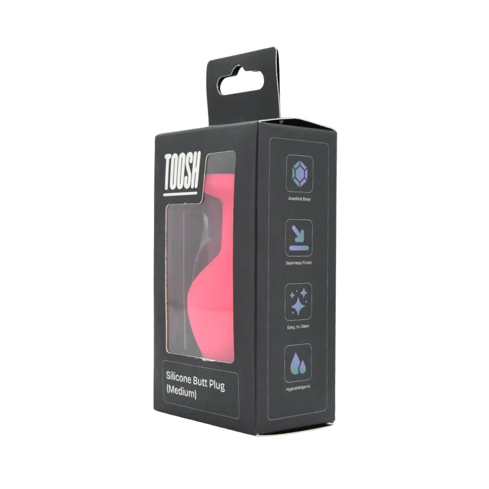 Toosh Pink Silicone Butt Plug Medium - Image 9