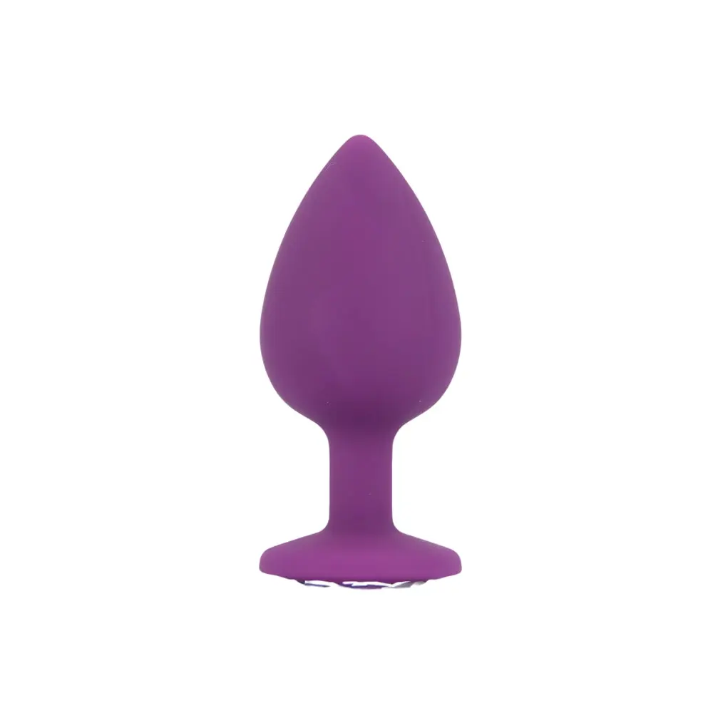 Toosh Silicone Butt Plug Purple Set of 3 Clear Stone - Image 7