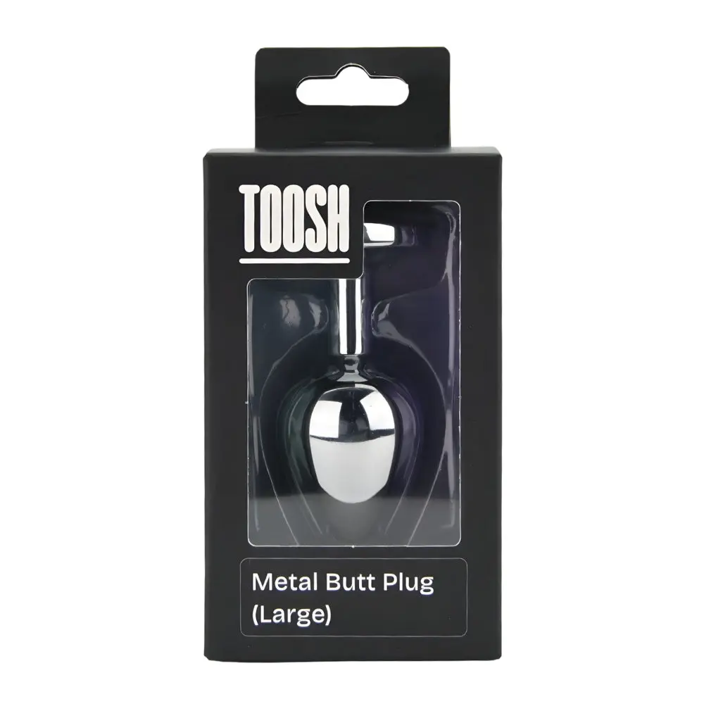 Toosh Silver Metal Butt Plug Large Clear Stone - Image 7