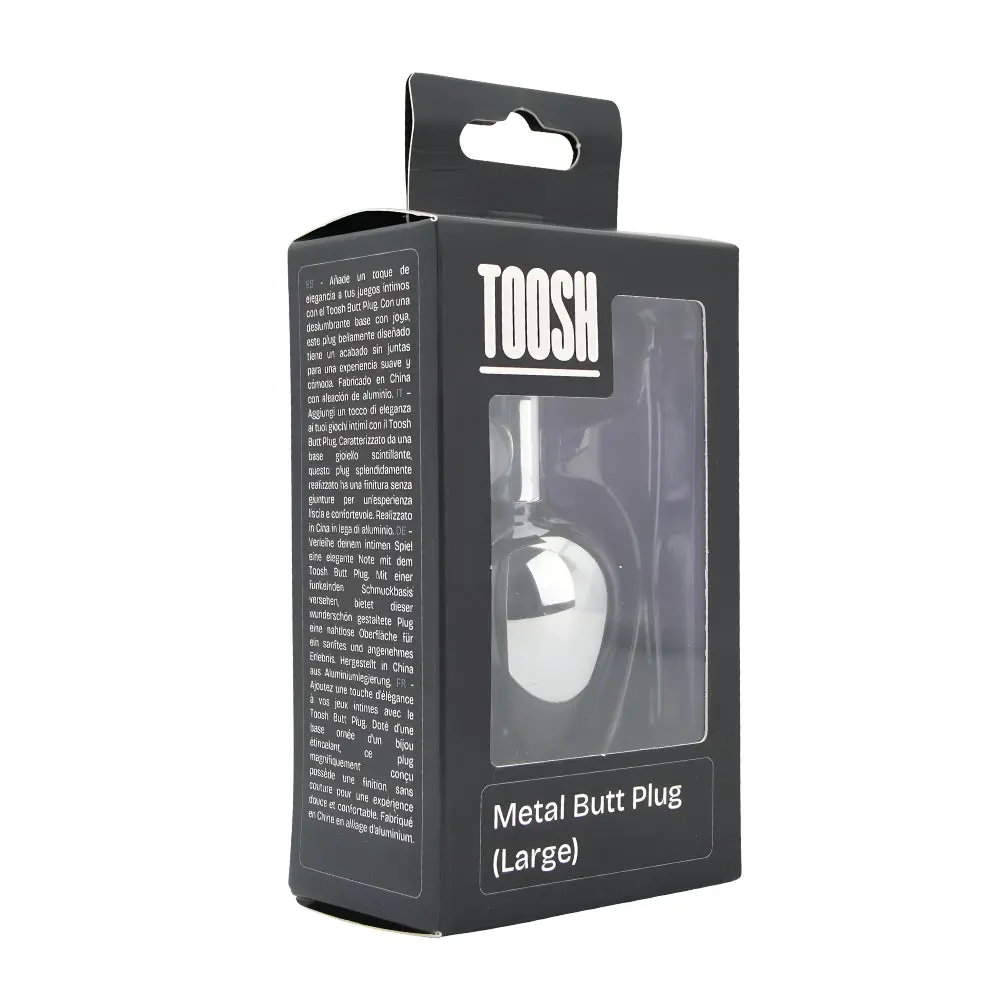 Toosh Silver Metal Butt Plug Large Pink Stone - Image 8