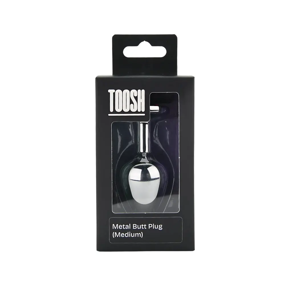 Toosh Silver Metal Butt Plug Medium Red Stone - Image 8