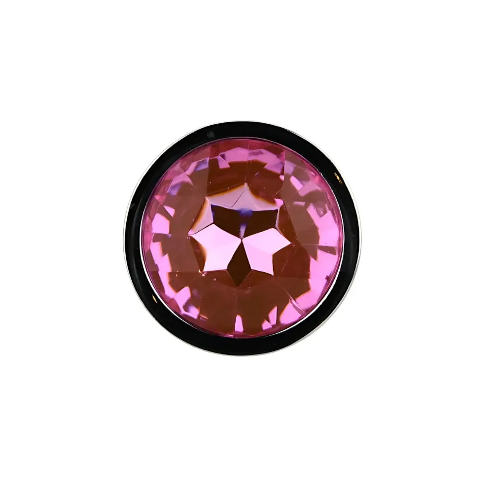 Toosh Silver Metal Butt Plug Small Pink Stone - Image 6