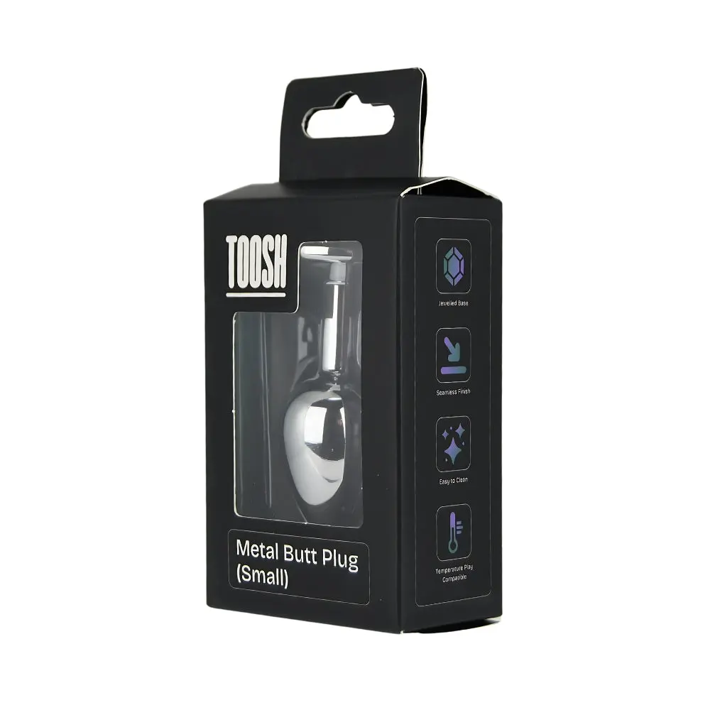 Toosh Silver Metal Butt Plug Small Pink Stone - Image 9