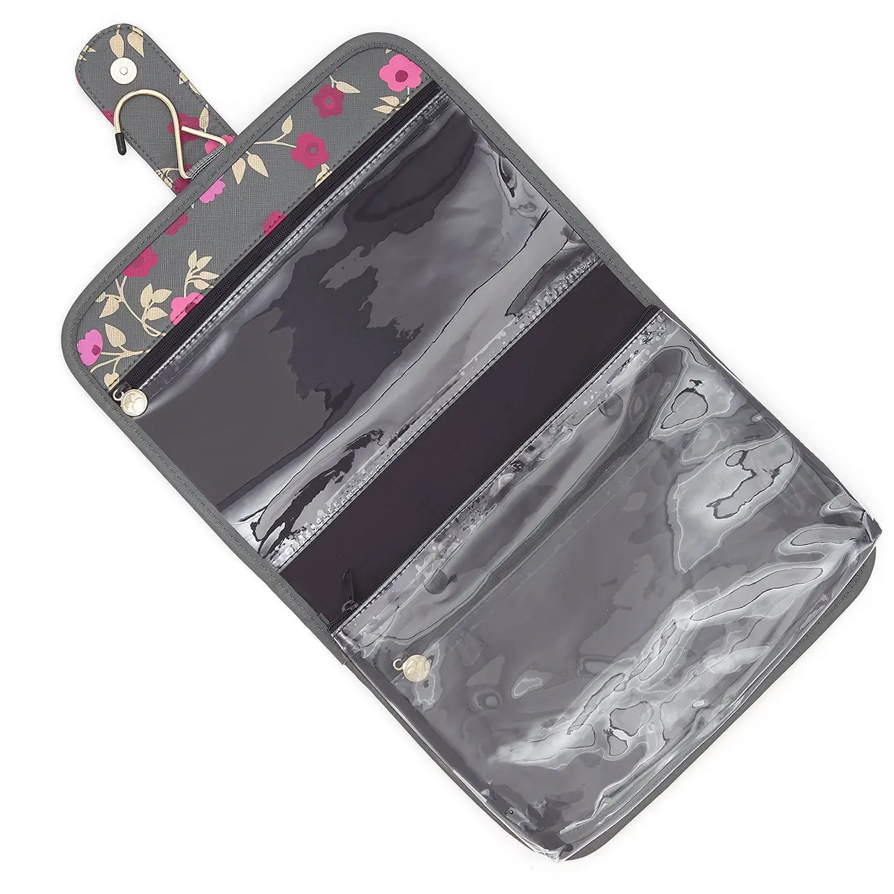 Victoria Green 'Kate'  Hanging Beauty Bag in Blossom Charcoal - Image 6