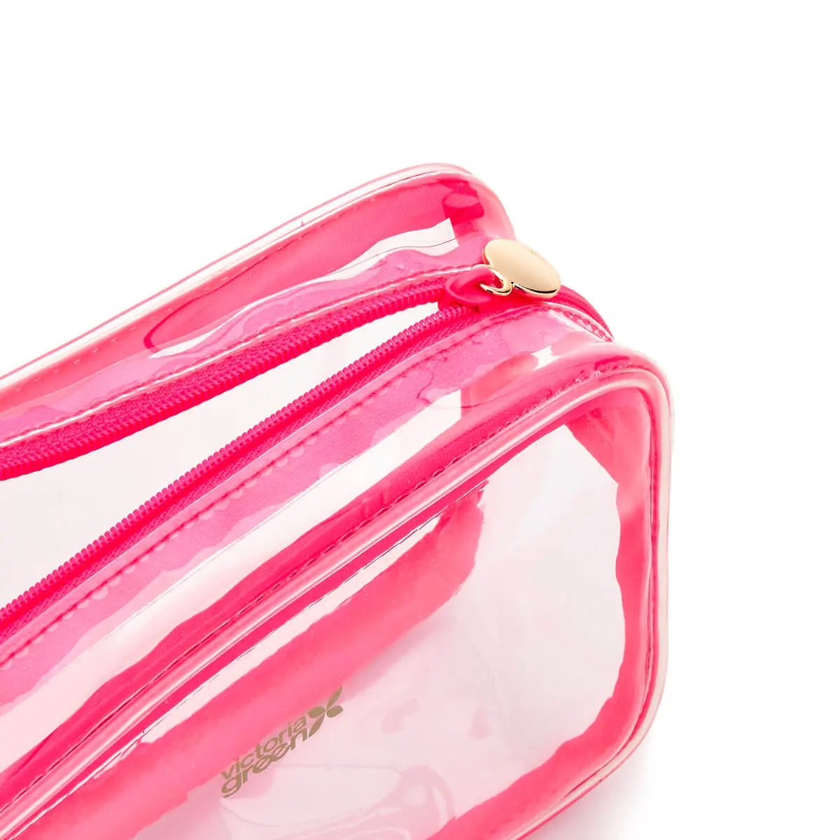 Victoria Green Small Clear Beauty Kit Case - Pink - Image 3