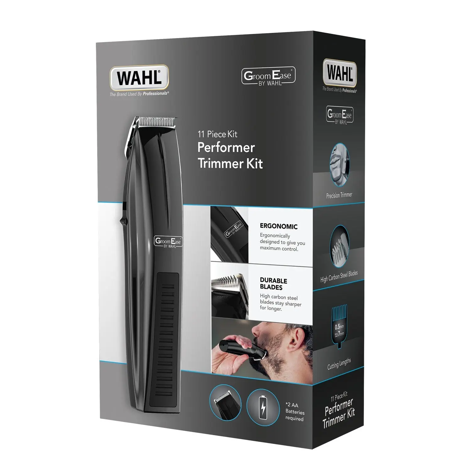 Wahl GroomEase 11 Piece Battery Performer Stubble & Beard Trimmer